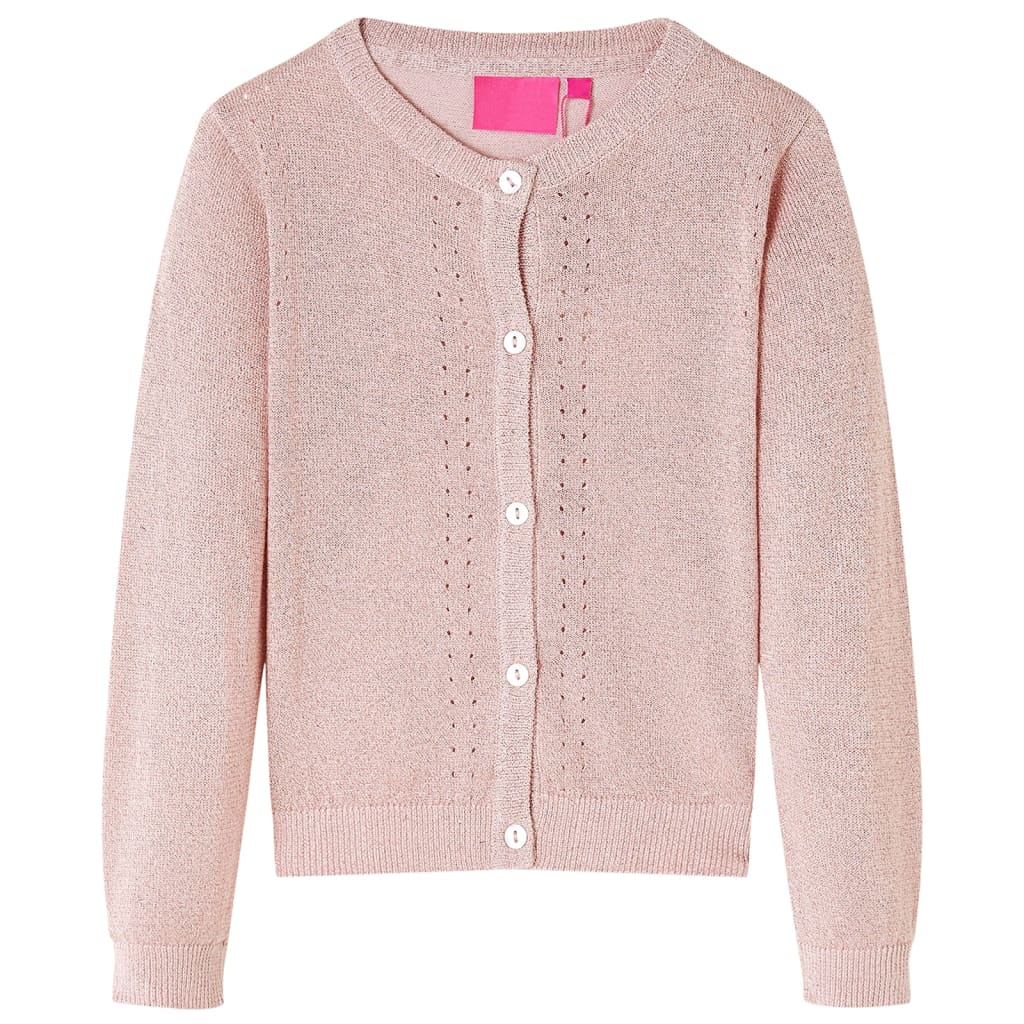 VidaXL Kinderstrickjacke gestrickt 104 zartrosa