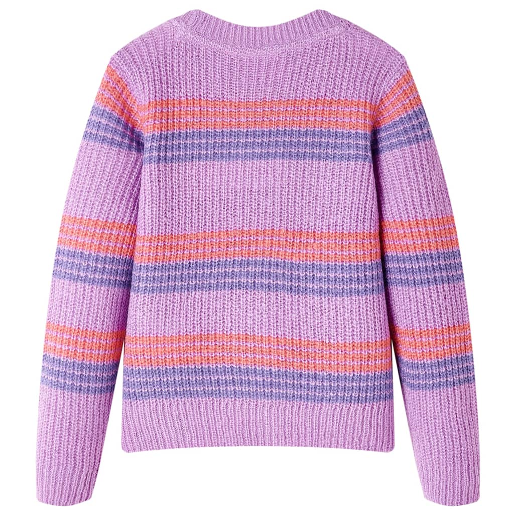 VidaXL Kinderpullover gestrickt mit Streifen 116 Flieder und Rosa