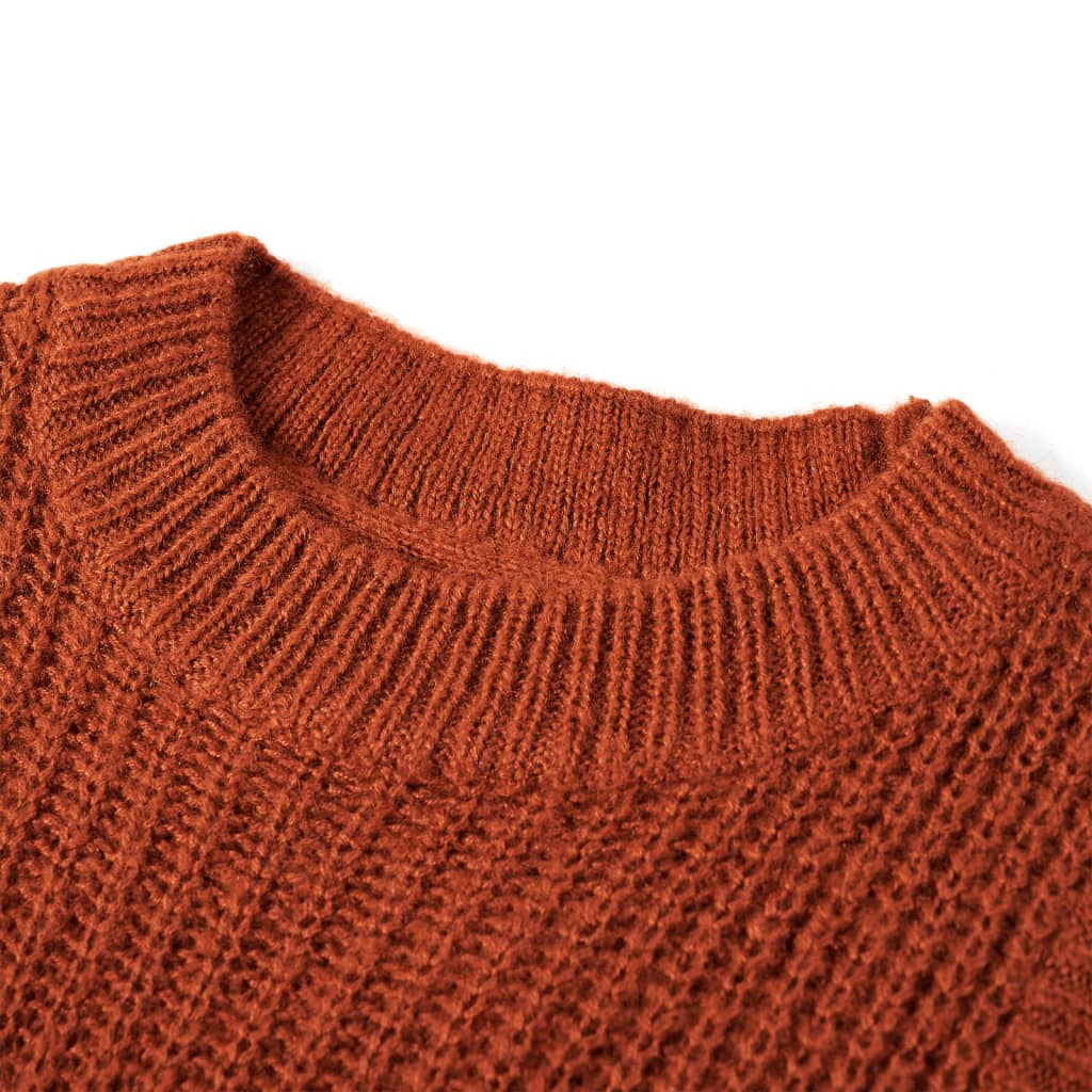 VidaXL Kinder Spencer gestrickt 128 cognacfarben