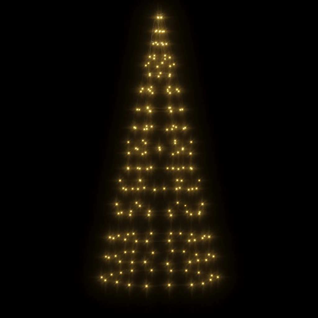 Vidaxxl LED-Weihnachtsbaum am Fahnenmast 200 LEDs warmweiß 180 cm