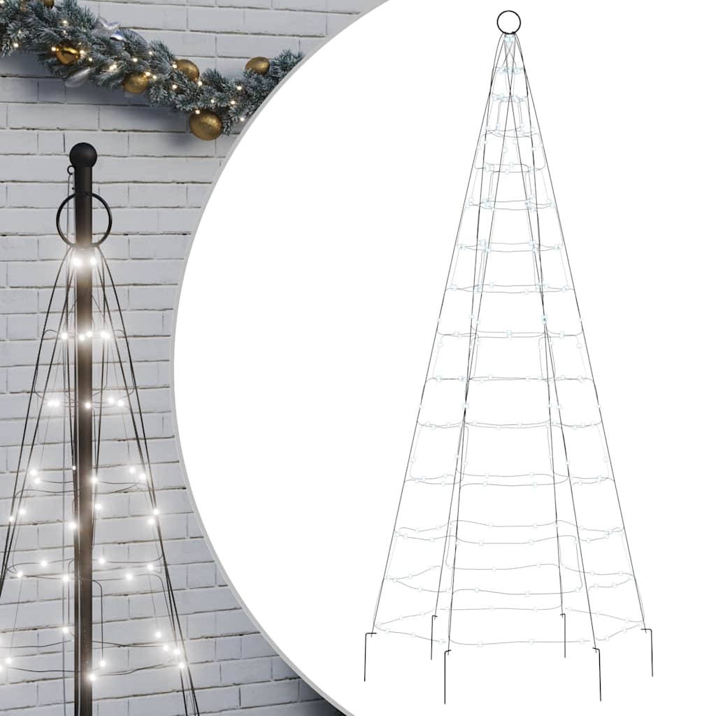 Vidaxxl LED-Weihnachtsbaum am Fahnenmast 200 LEDs kaltweiß 180 cm