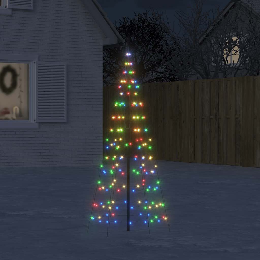 Vidaxxl LED-Weihnachtsbaum am Fahnenmast 200 LEDs bunt 180 cm