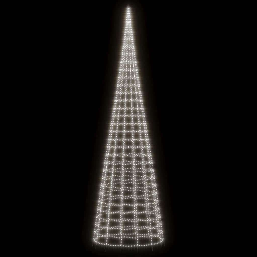 Vidaxxl LED-Weihnachtsbaum am Fahnenmast 3000 LEDs kaltweiß 800 cm