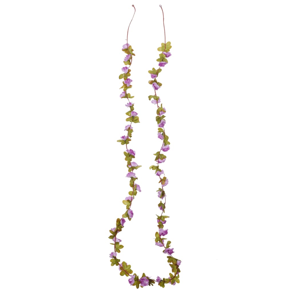 Vidaxx Weihnachtsgirlanden mit Blumen 6 Stück 250 cm Hellviolett
