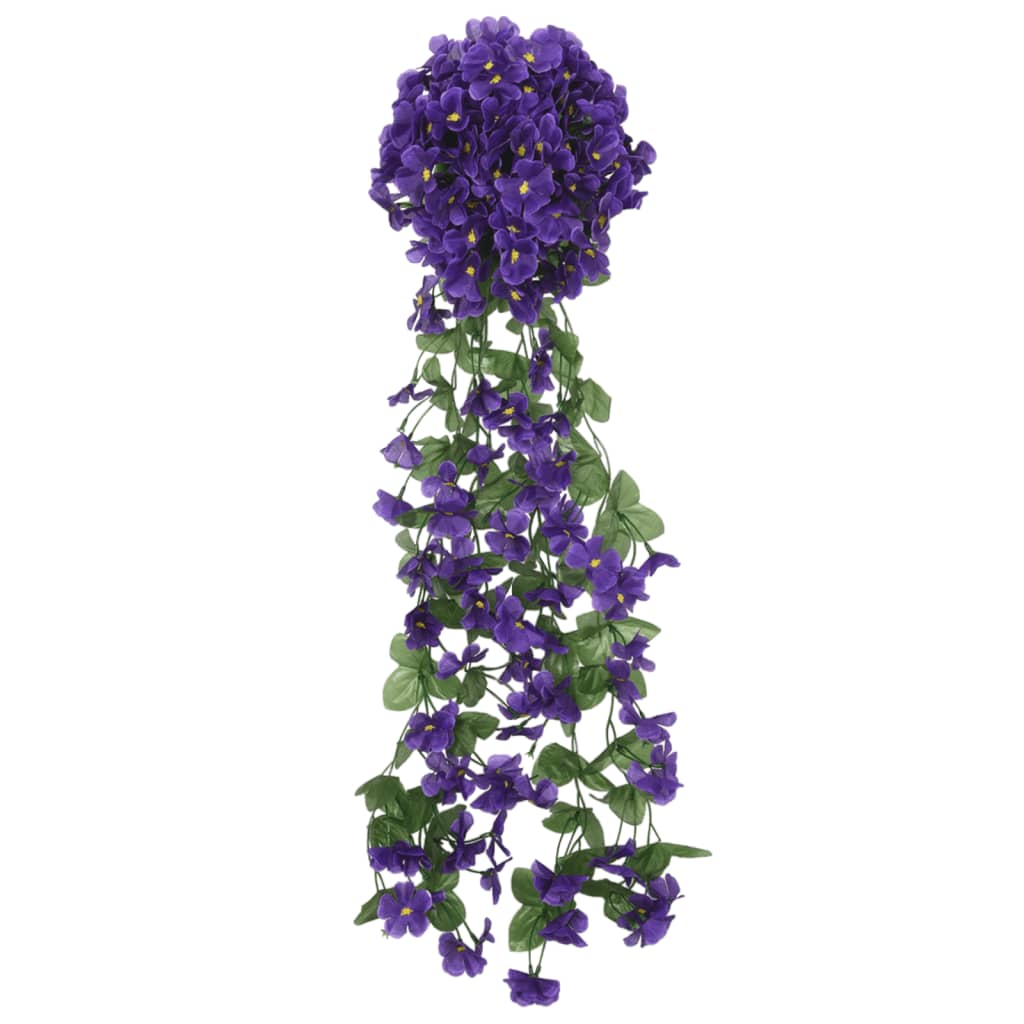 Vidaxx Weihnachtsgirlanden mit Blumen 3 Stück 85 cm dunkelviolett