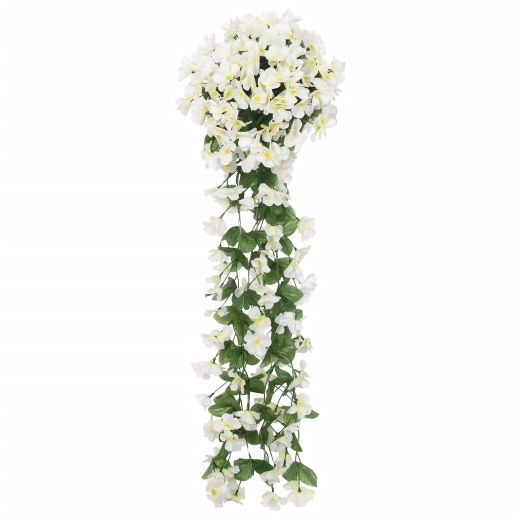 VidaXL Weihnachtsgirlanden mit Blumen 3 Stück 85 cm Weiß