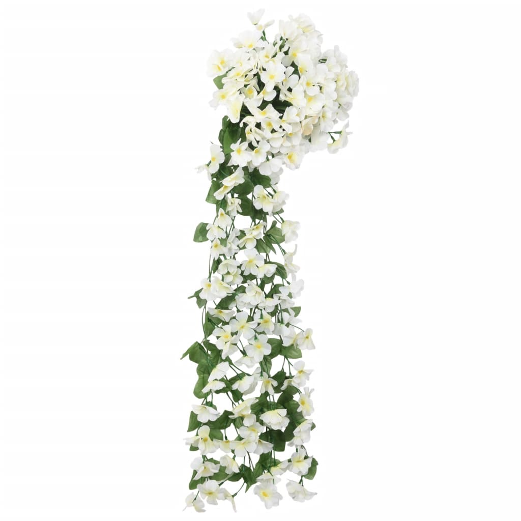 VidaXL Weihnachtsgirlanden mit Blumen 3 Stück 85 cm Weiß