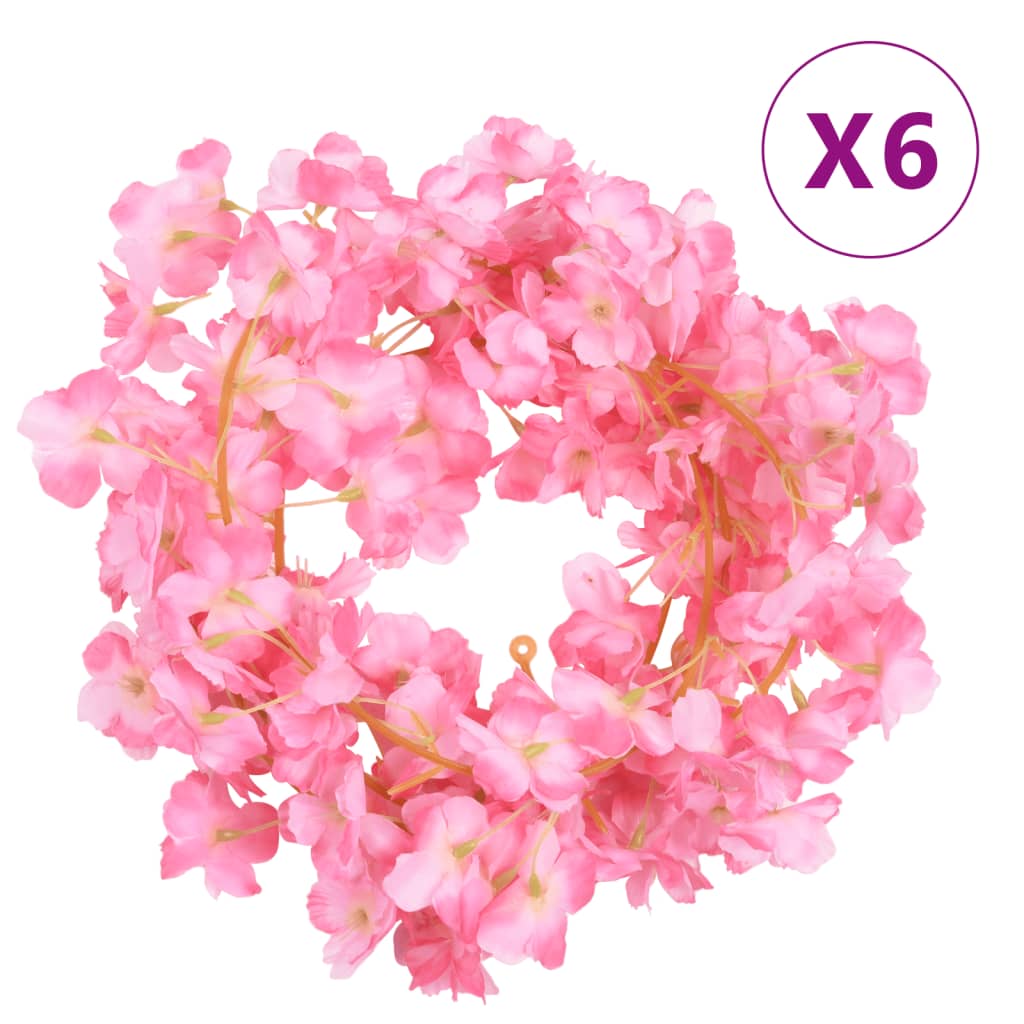 Vidaxx Blumengirlanden 6 Stück 180 cm dunkelrosa