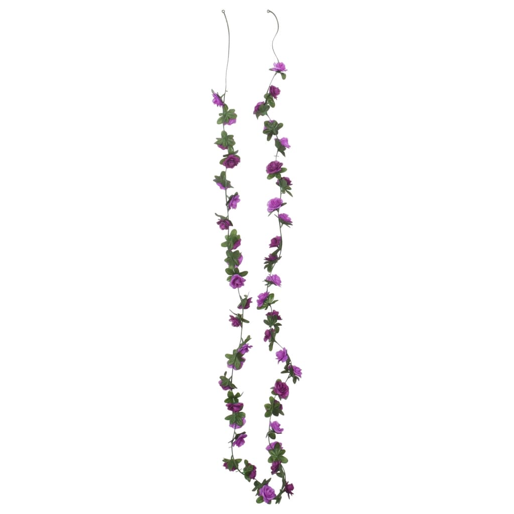 VidaXL Weihnachtsgirlanden mit Blumen 6 Stück 240 cm Hellviolett