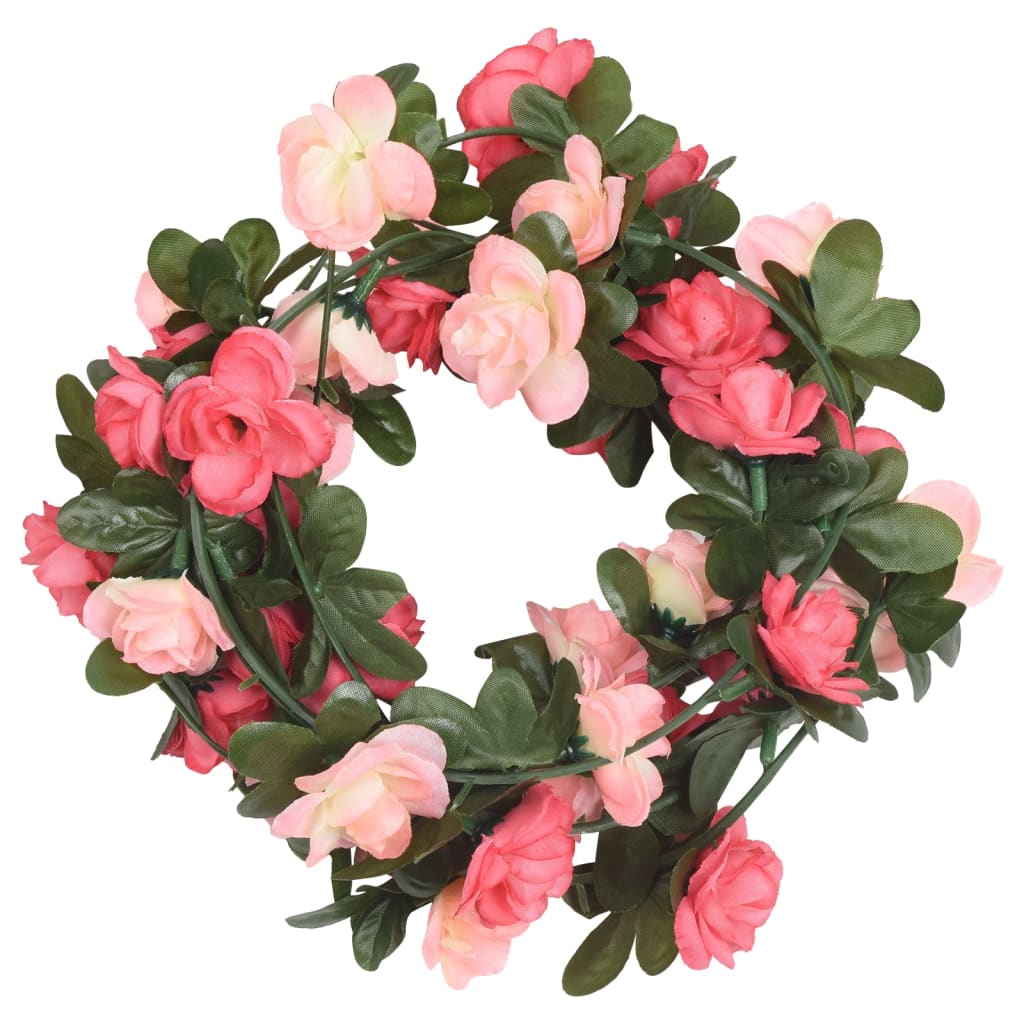VidaXL Weihnachtsgirlanden mit Blumen 6 Stück 240 cm Rosa