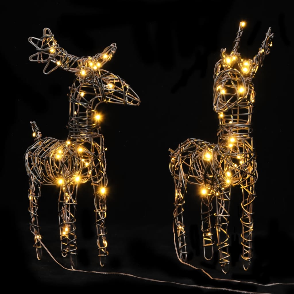 VidaXL Weihnachtsdekoration Rentier 6 Stk. 240 LEDs Rattan warmweiß