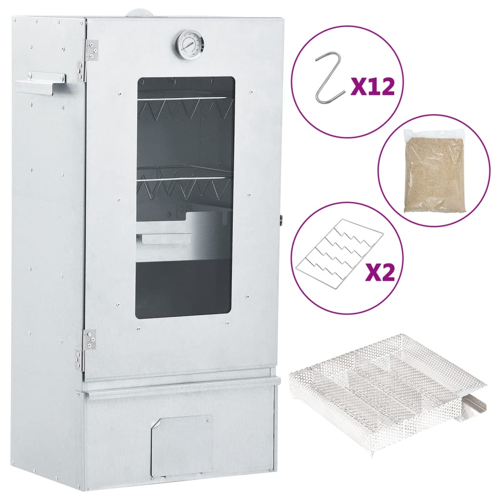 VidaXL BBQ Smoker mit Kaltrauchgenerator aus verzinktem Stahl