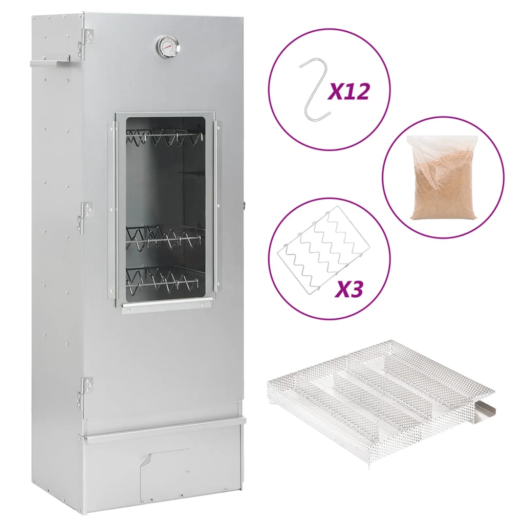 VidaXL BBQ Smoker mit Kaltrauchgenerator aus verzinktem Stahl
