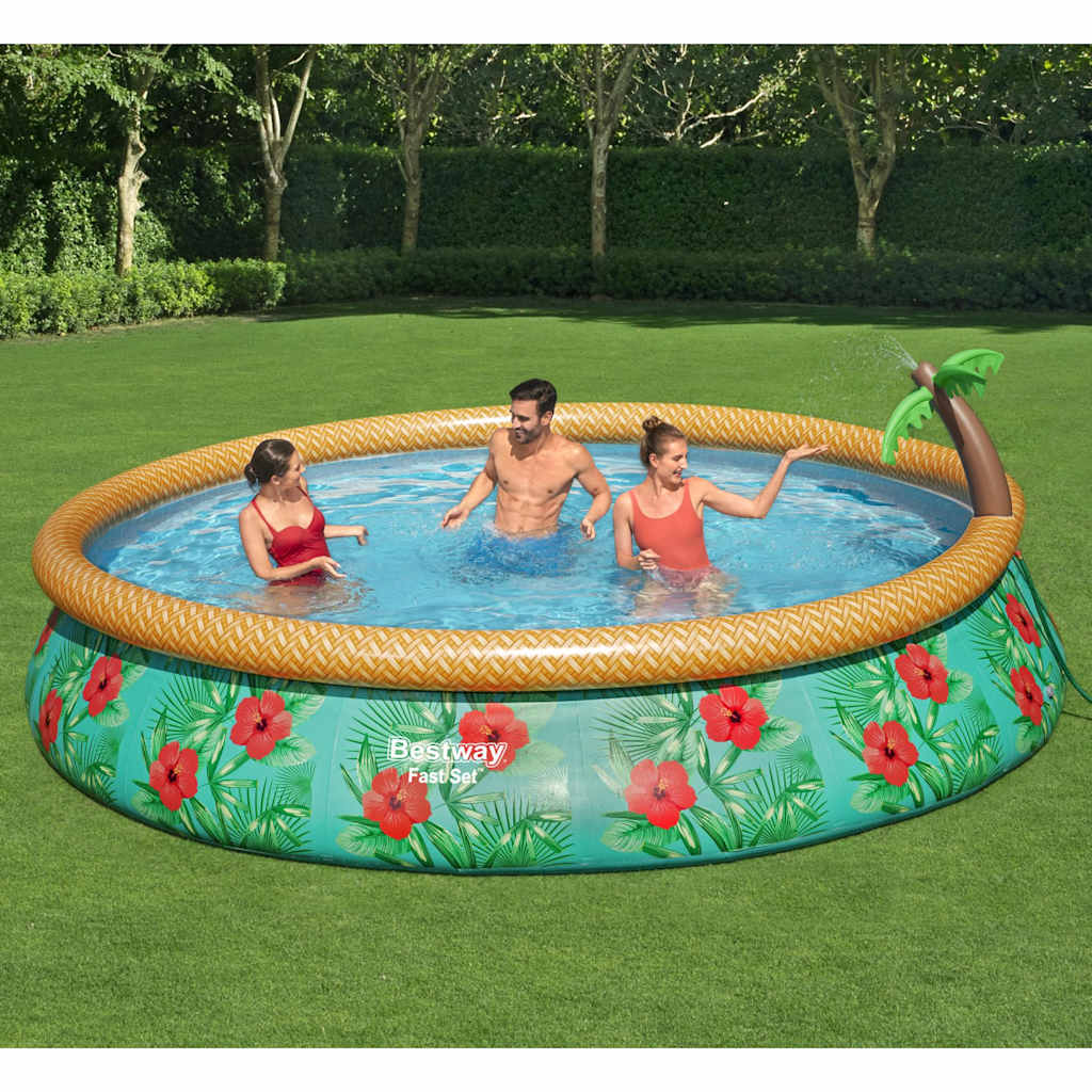 Bestway Fast Set Schwimmbadset Paradise Palms aufblasbar 457x84 cm