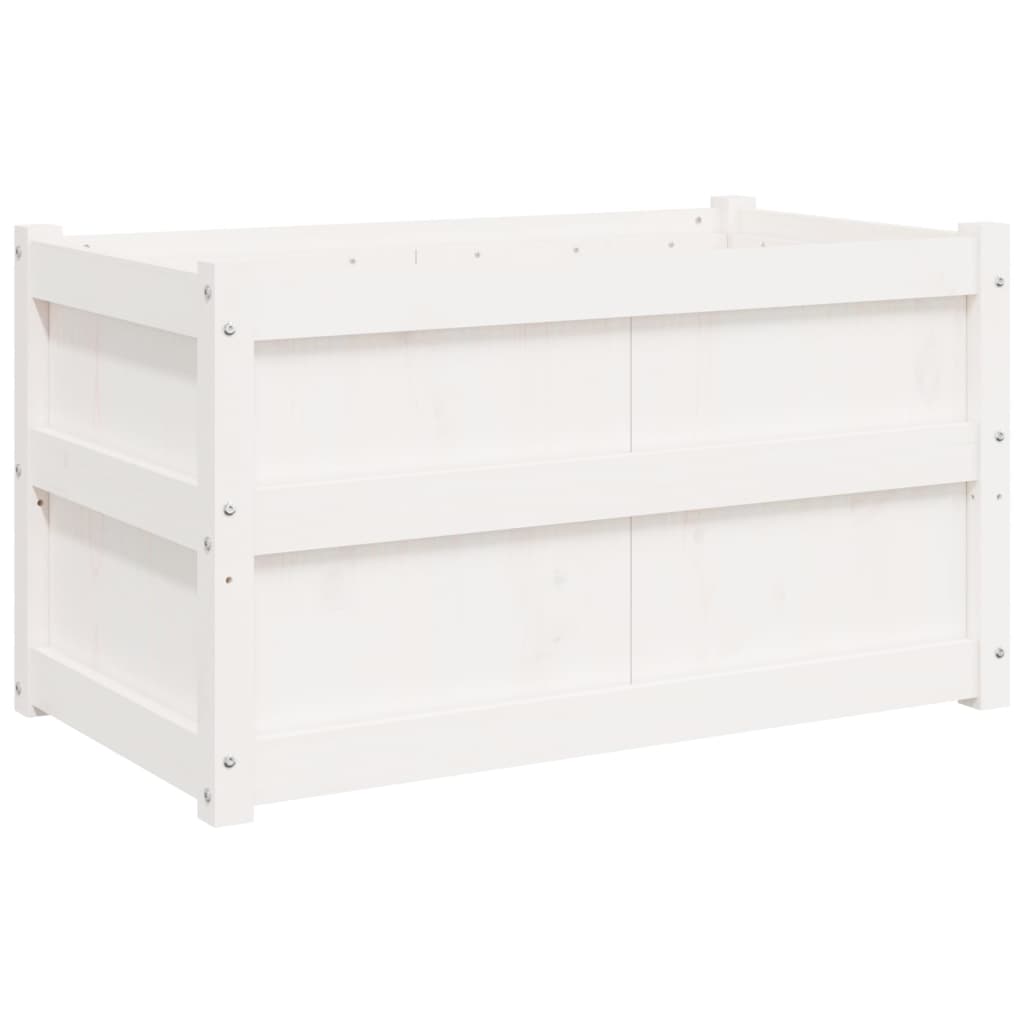 Vidaxx Pflanzgefäß 90x50x50 cm massives Kiefernholz weiß