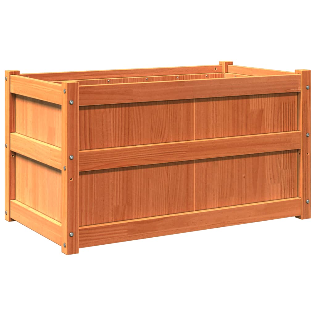 Vidaxx Pflanzgefäß 90x50x50 cm massives Kiefernholz, braun gewaschen