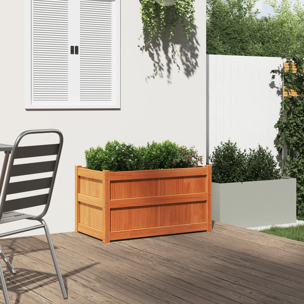 Vidaxx Pflanzgefäß 90x50x50 cm massives Kiefernholz, braun gewaschen