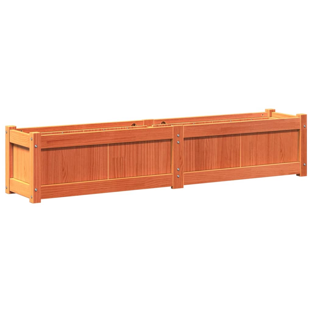 Vidaxx Pflanzgefäß 150x31x31 cm massives Kiefernholz, braun gewaschen