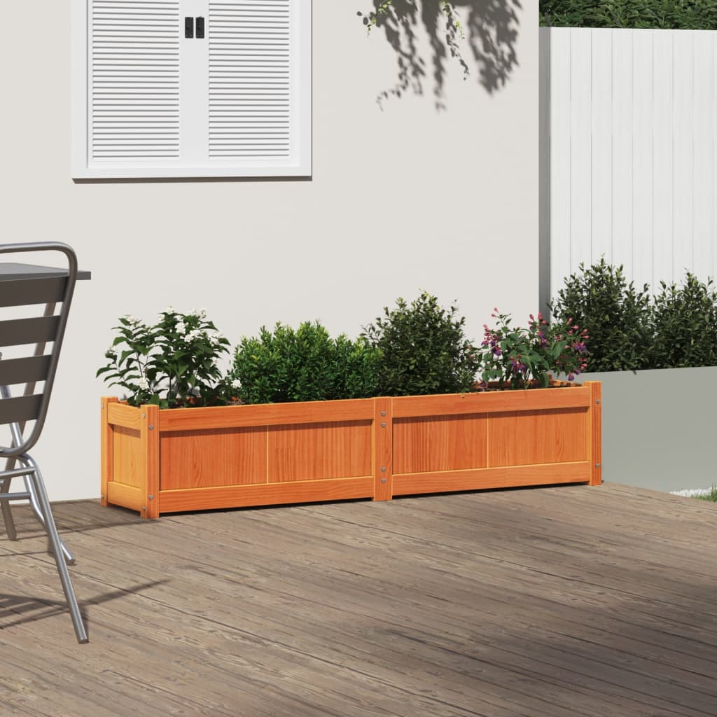 Vidaxx Pflanzgefäß 150x31x31 cm massives Kiefernholz, braun gewaschen