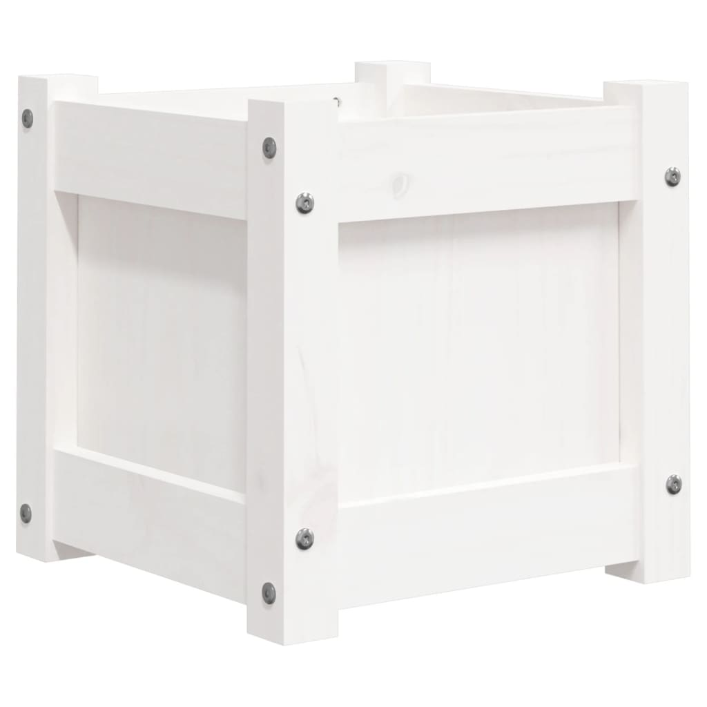 Vidaxx Pflanzgefäß 31x31x31 cm massives Kiefernholz weiß