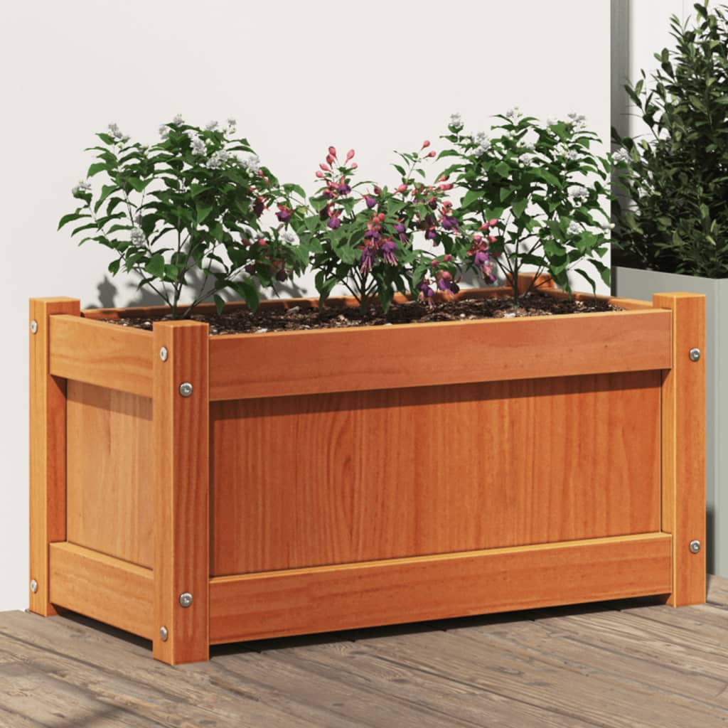 Vidaxx Pflanzgefäß 60x31x31 cm massives Kiefernholz, braun gewaschen