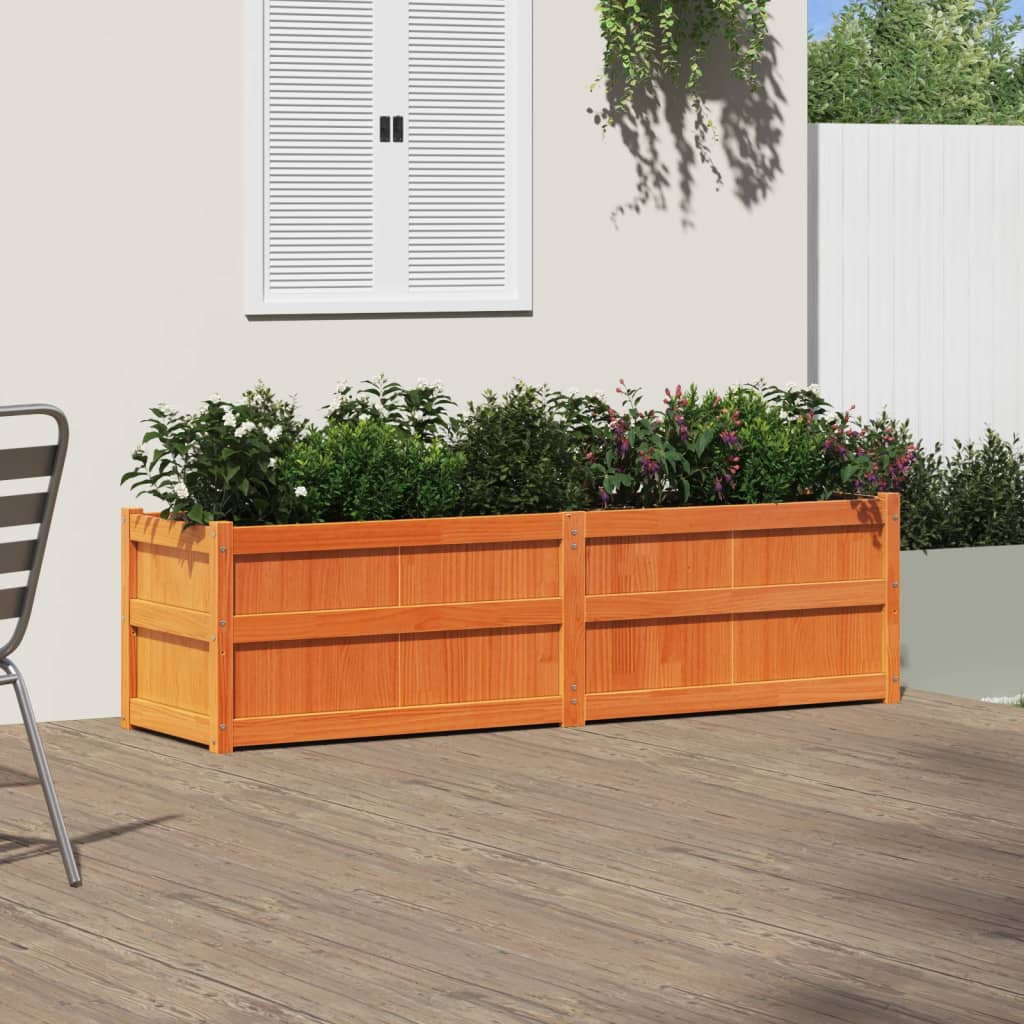 Vidaxx Pflanzgefäß 180x50x50 cm massives Kiefernholz, braun gewaschen