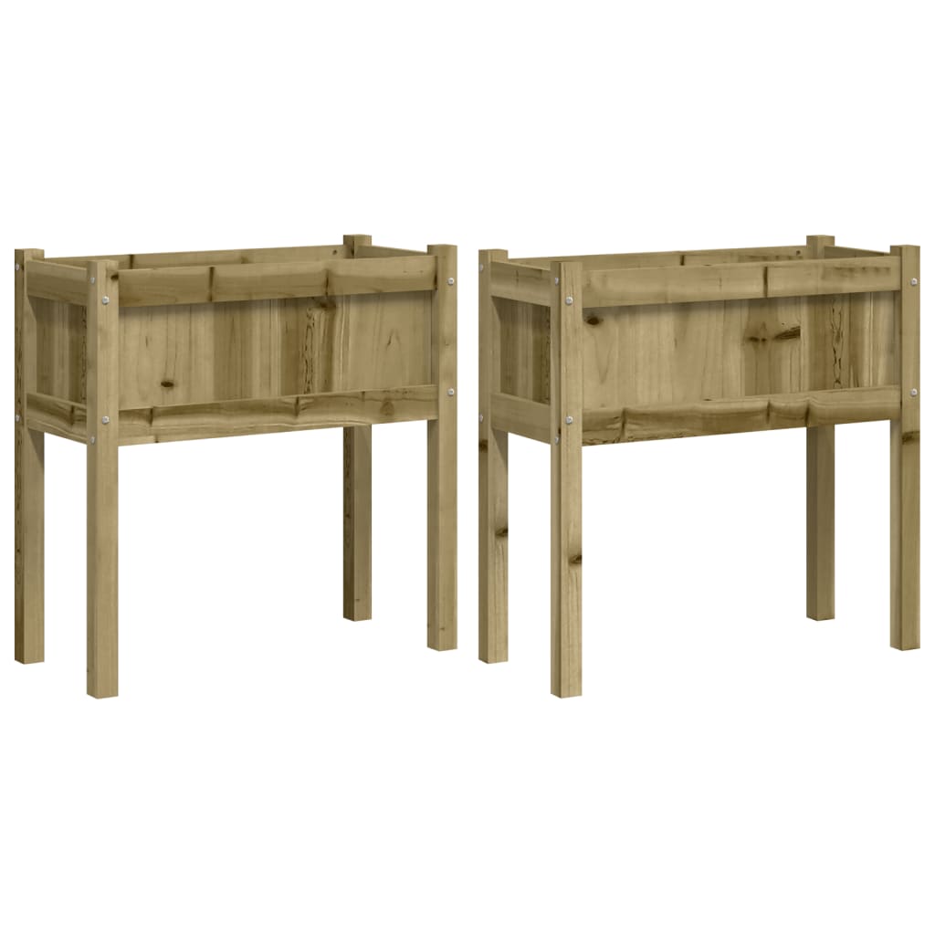 Vidaxl-Pflanzgefäße mit Beinen aus 2 cm imprägniertem Holz
