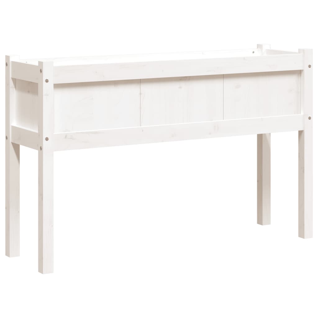 Vidaxx Pflanzgefäß mit Beinen 110x31x70 cm massives Kiefernholz weiß