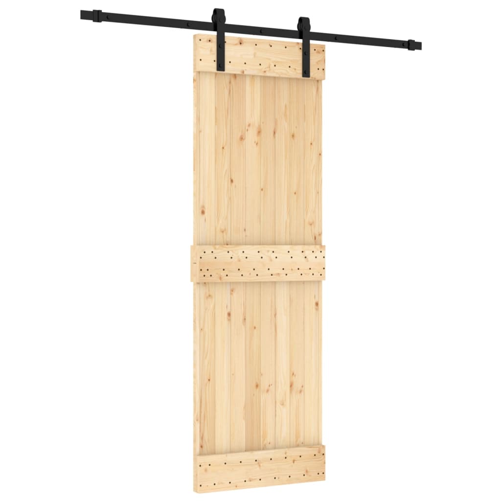 VidaXL Schiebetür mit Beschlägen 70x210 cm massives Kiefernholz