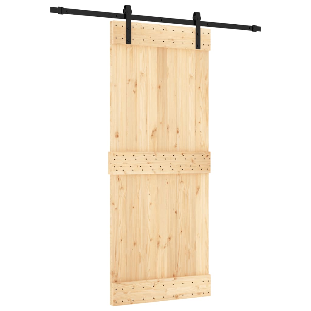 VidaXL Schiebetür mit Beschlägen 85x210 cm massives Kiefernholz