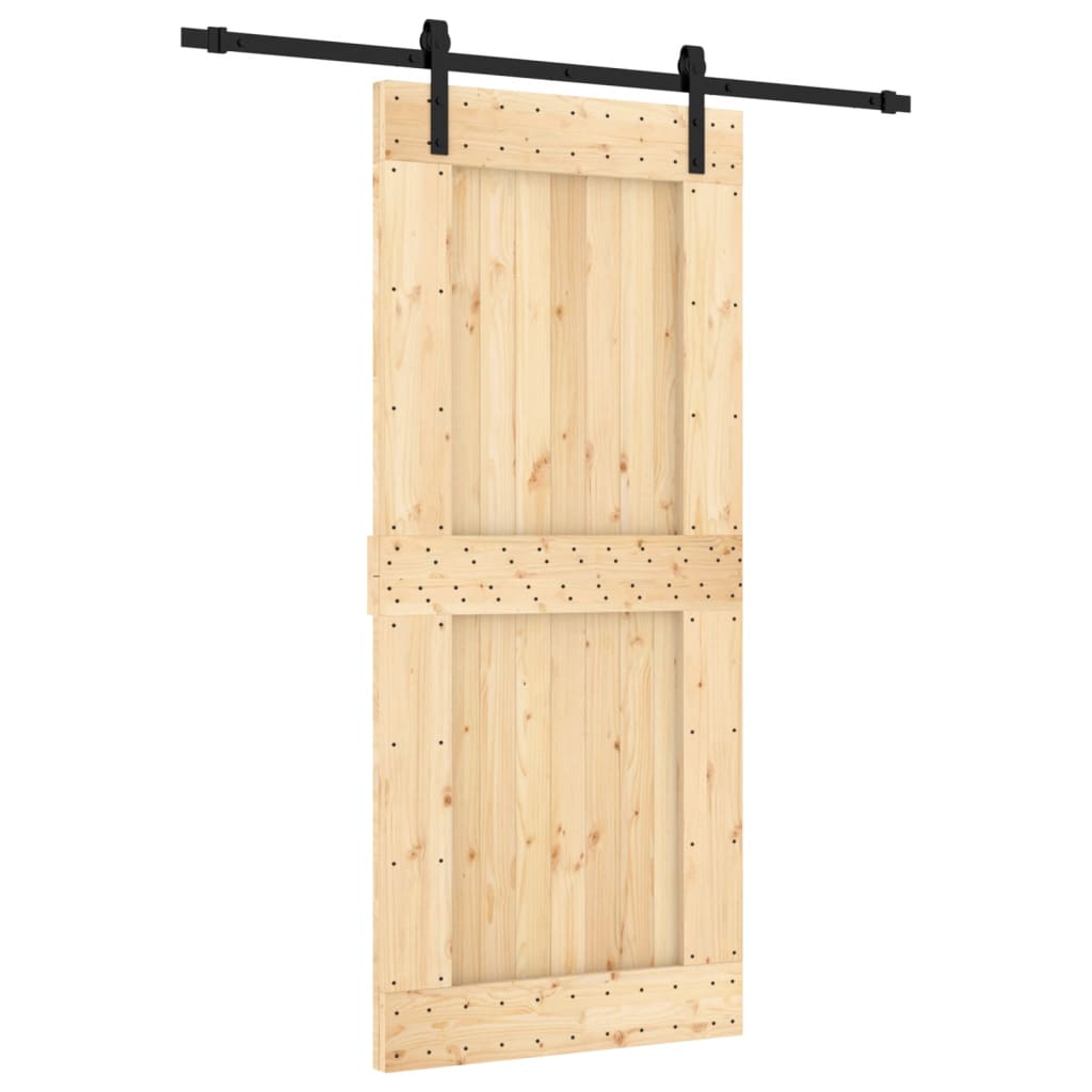 VidaXL Schiebetür mit Beschlägen 90x210 cm massives Kiefernholz