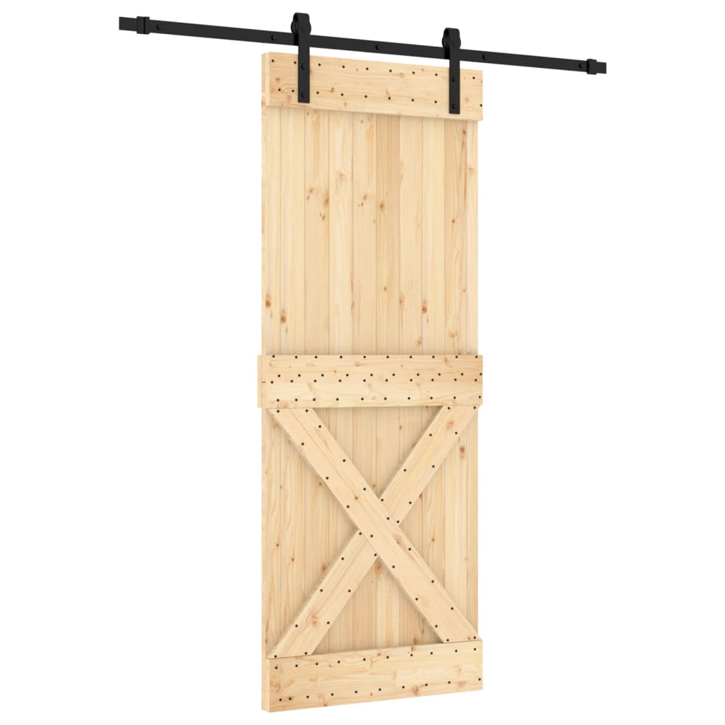 VidaXL Schiebetür mit Beschlägen 80x210 cm massives Kiefernholz