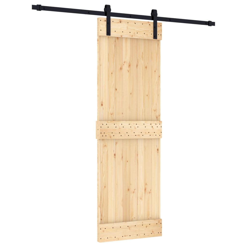 VidaXL Schiebetür mit Beschlägen 70x210 cm massives Kiefernholz