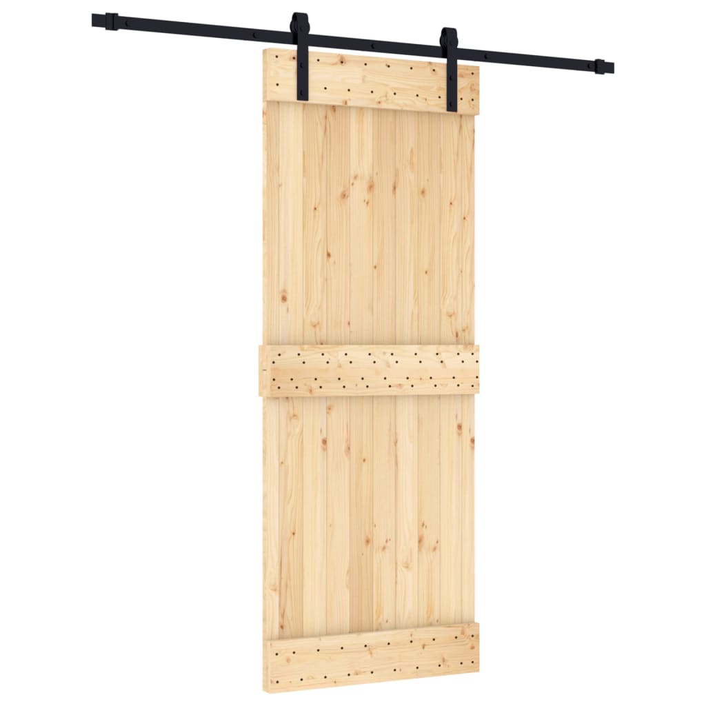 VidaXL Schiebetür mit Beschlägen 80x210 cm massives Kiefernholz