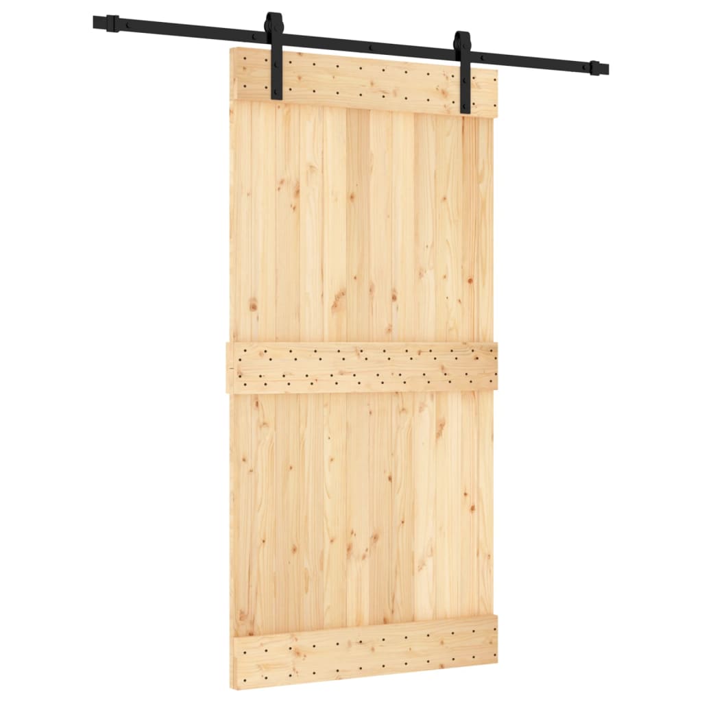 VidaXL Schiebetür mit Beschlägen 100x210 cm massives Kiefernholz