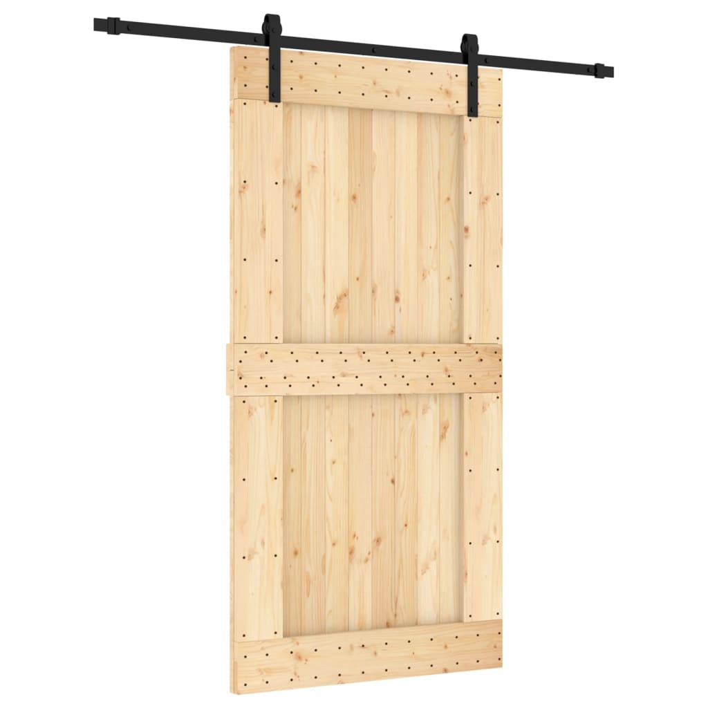 VidaXL Schiebetür mit Beschlägen 100x210 cm massives Kiefernholz