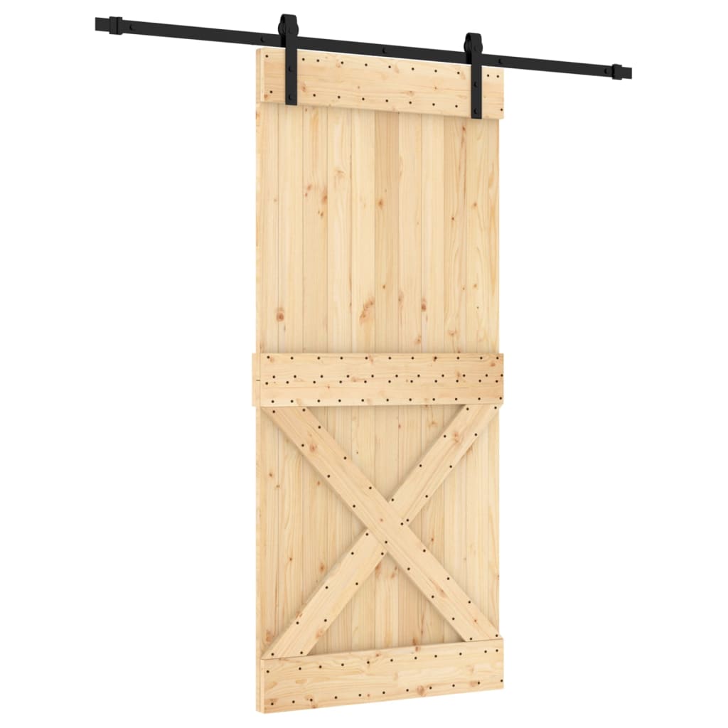VidaXL Schiebetür mit Beschlägen 90x210 cm massives Kiefernholz