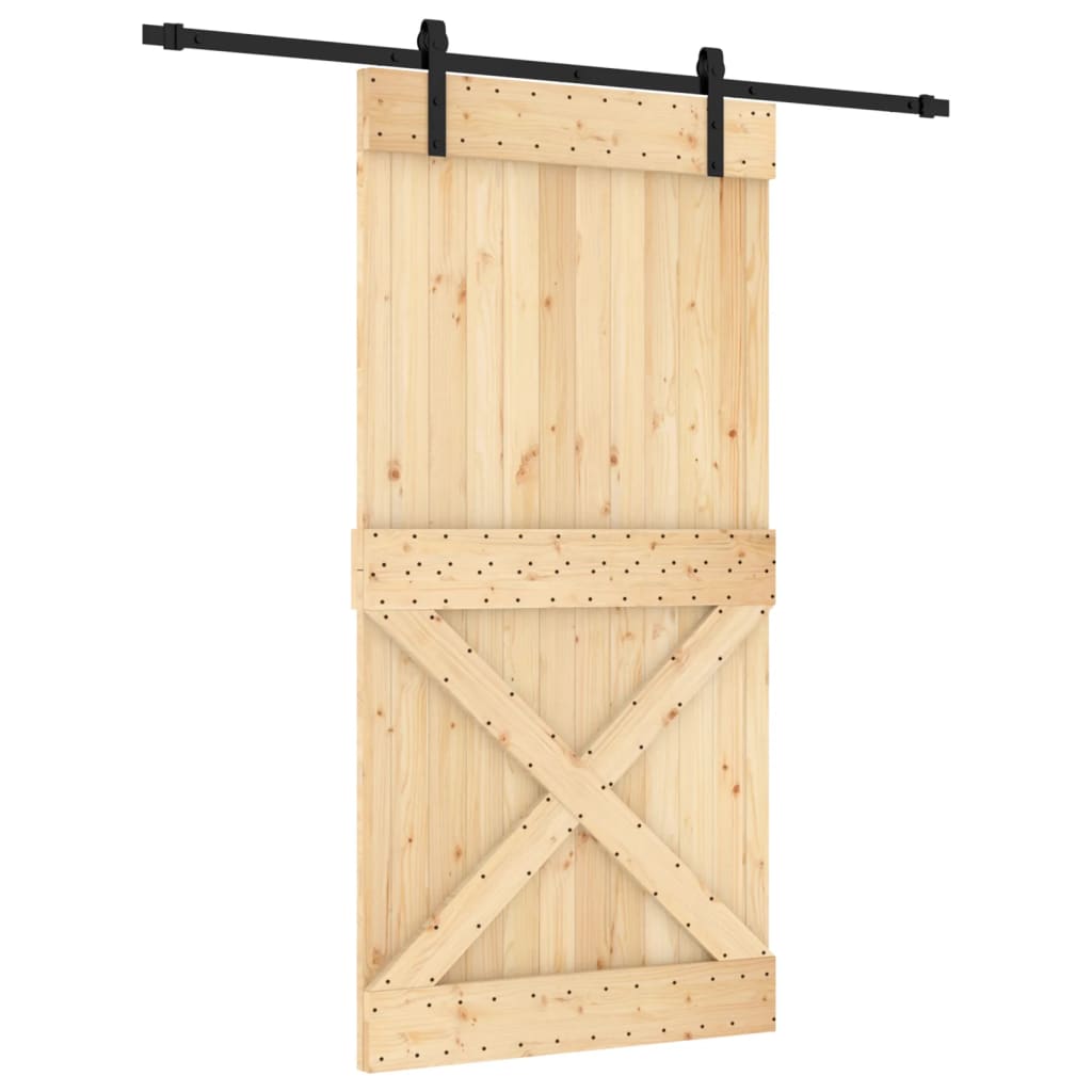 VidaXL Schiebetür mit Beschlägen 100x210 cm massives Kiefernholz