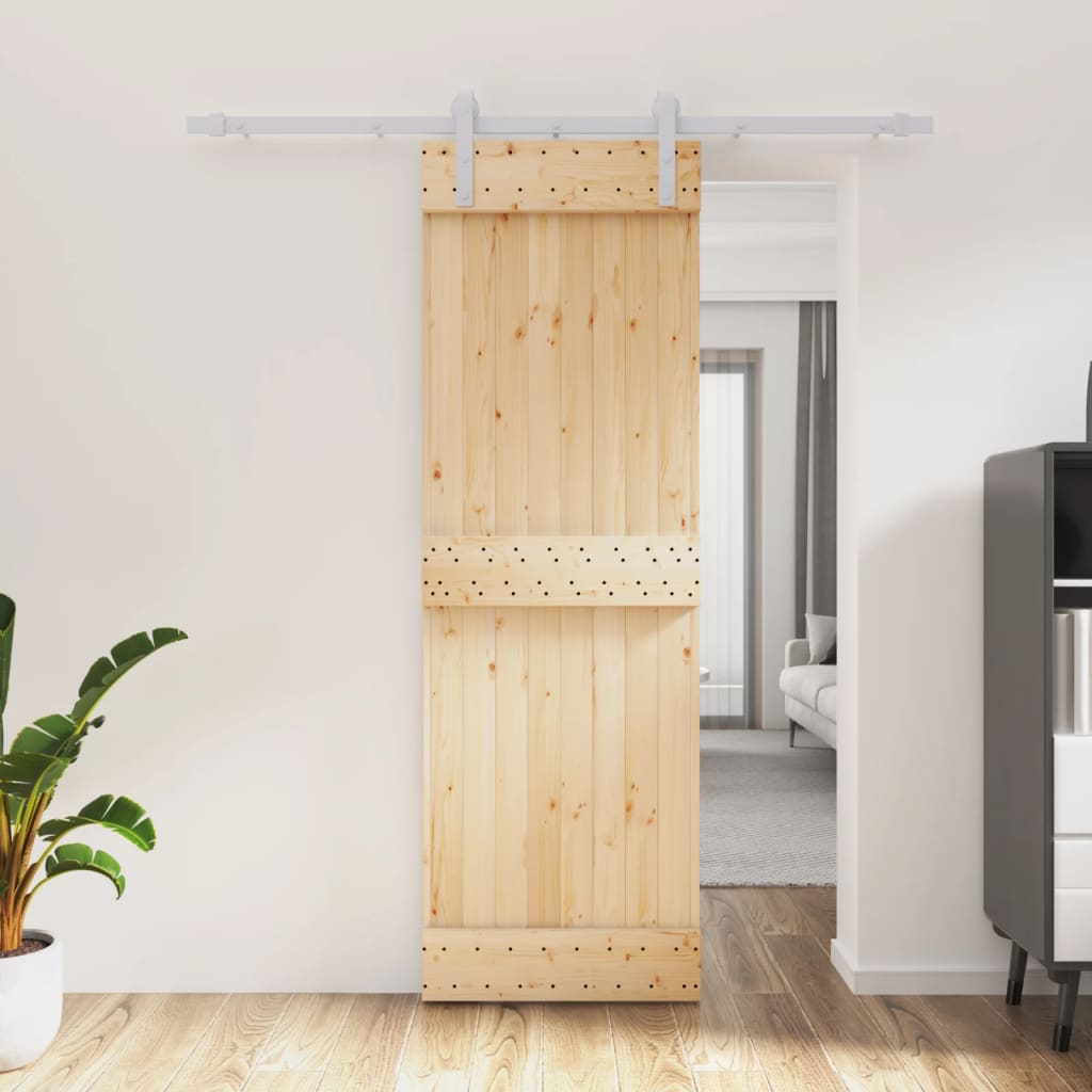 VidaXL Schiebetür mit Beschlägen 70x210 cm massives Kiefernholz