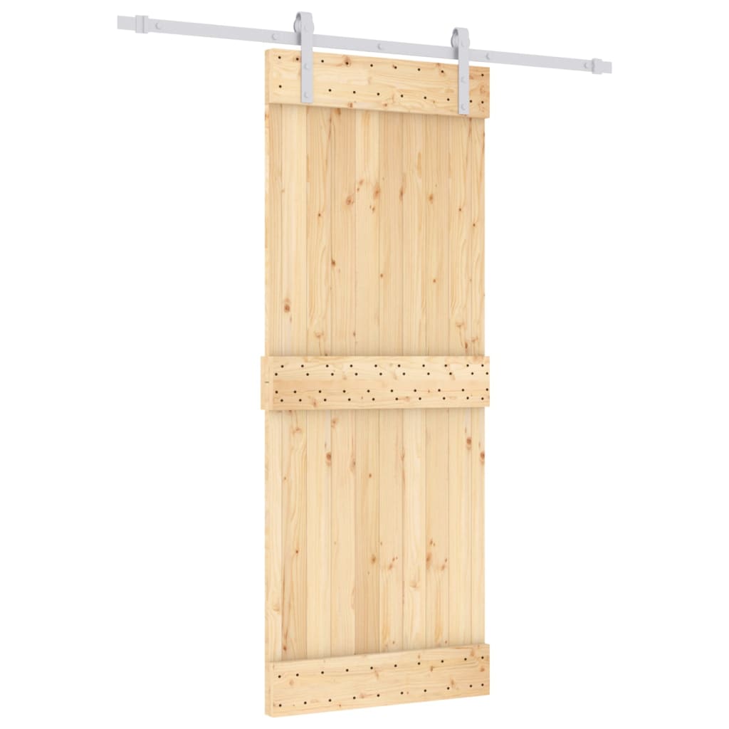 VidaXL Schiebetür mit Beschlägen 80x210 cm massives Kiefernholz