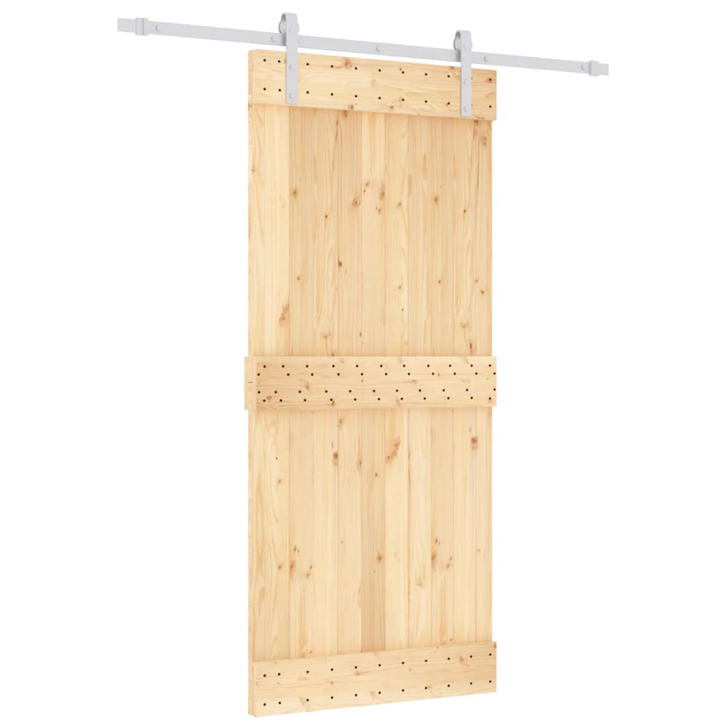 VidaXL Schiebetür mit Beschlägen 90x210 cm massives Kiefernholz