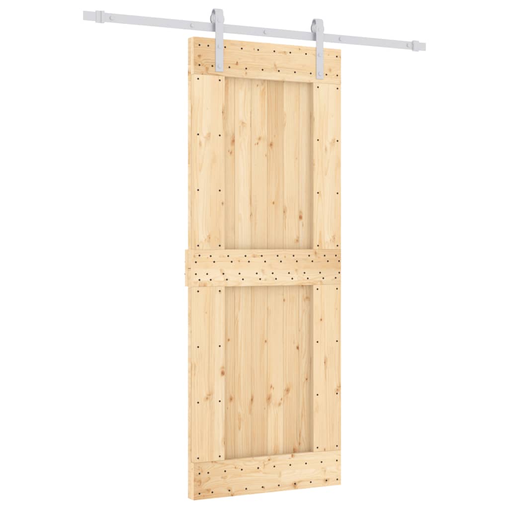 VidaXL Schiebetür mit Beschlägen 80x210 cm massives Kiefernholz