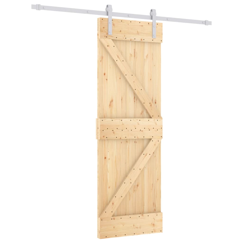 VidaXL Schiebetür mit Beschlägen 70x210 cm massives Kiefernholz