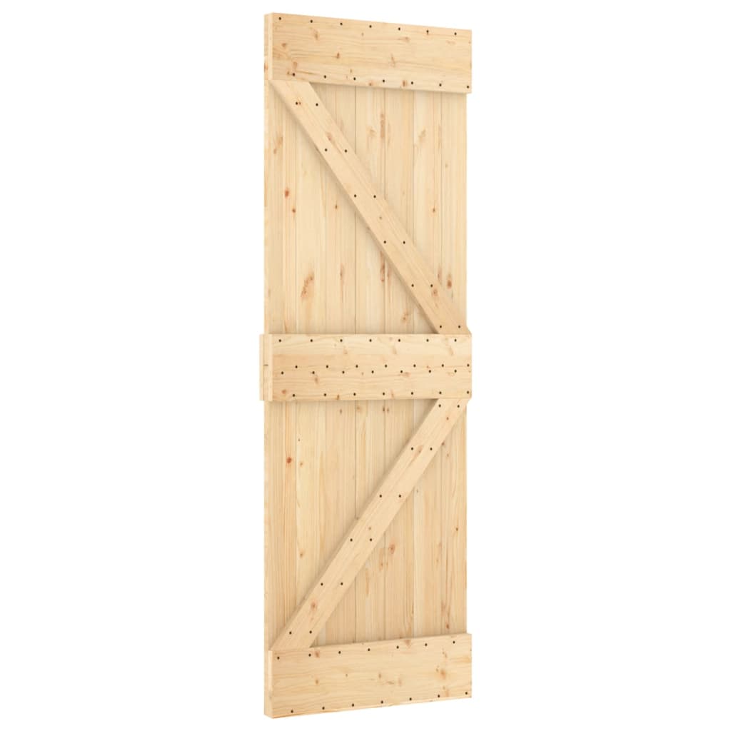 VidaXL Schiebetür mit Beschlägen 70x210 cm massives Kiefernholz