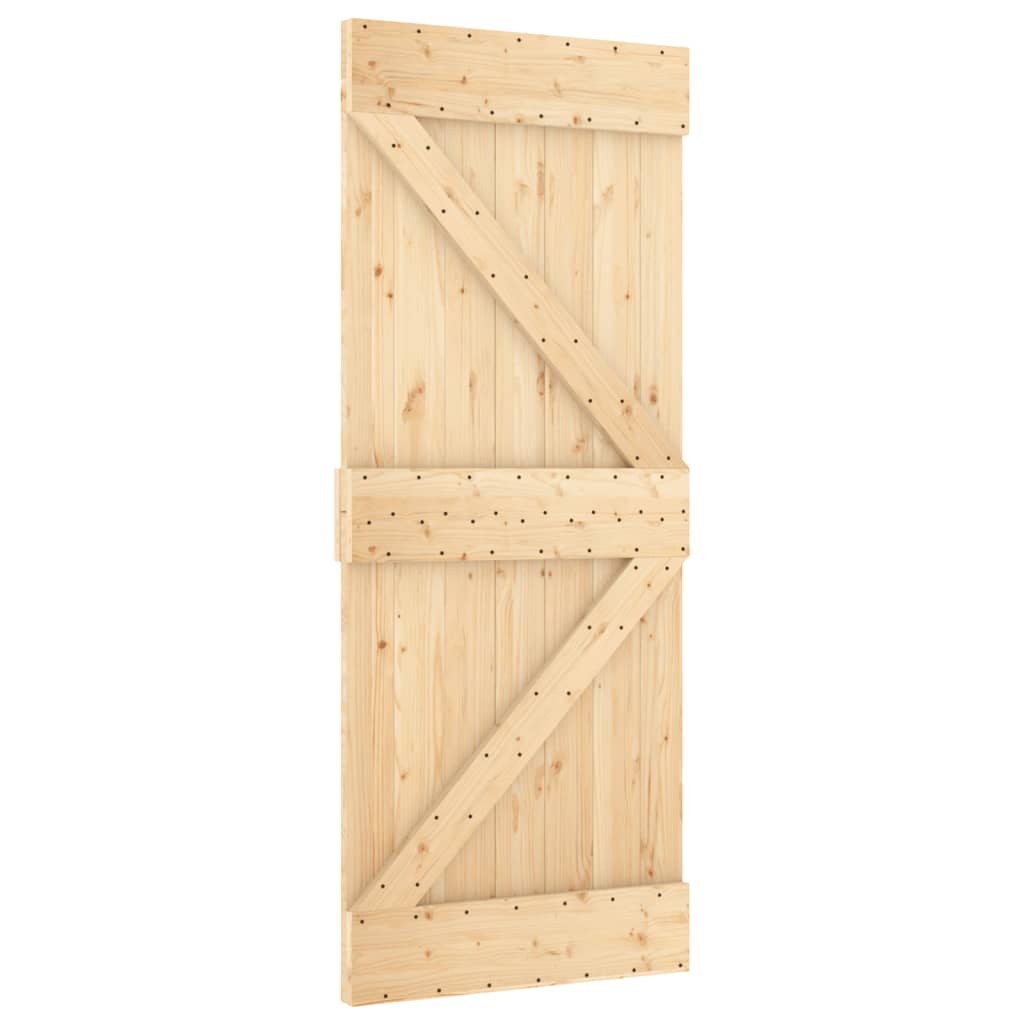 VidaXL Schiebetür mit Beschlägen 90x210 cm massives Kiefernholz