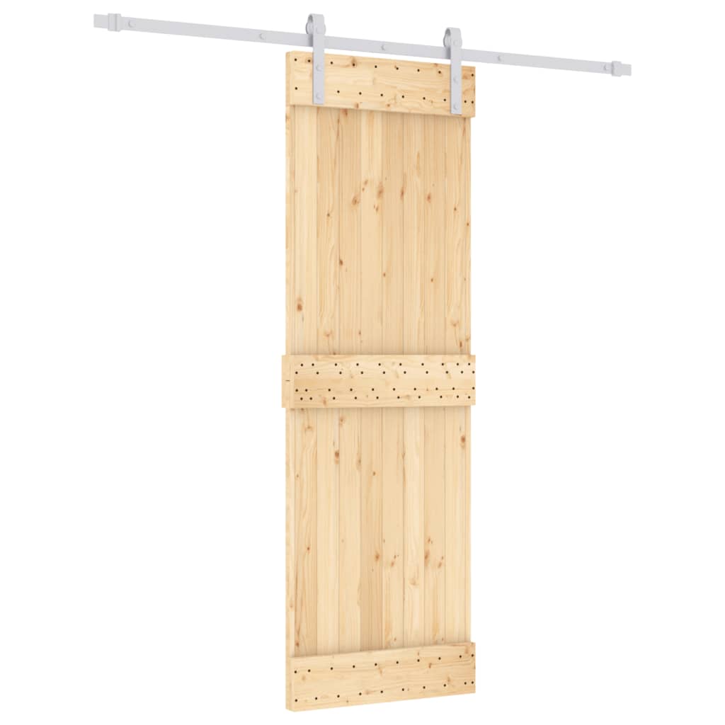 VidaXL Schiebetür mit Beschlägen 70x210 cm massives Kiefernholz