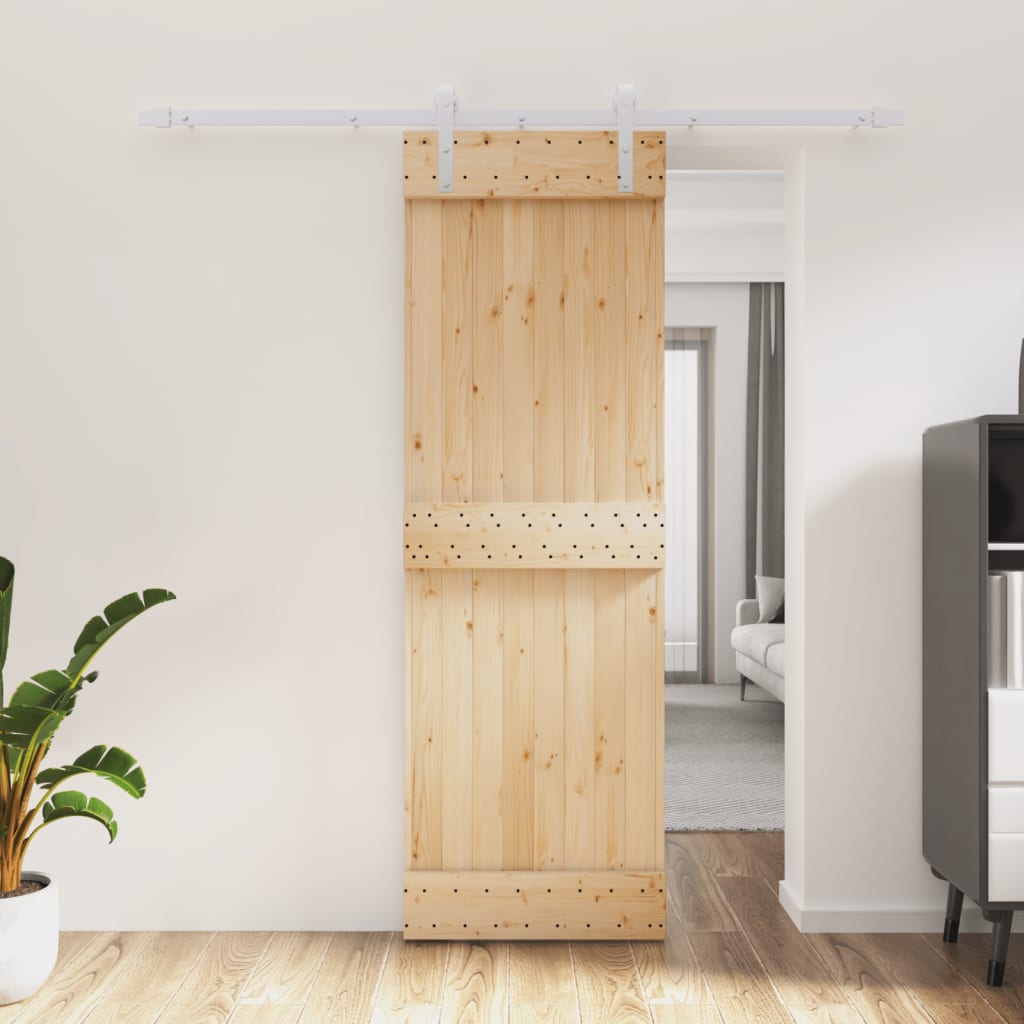 VidaXL Schiebetür mit Beschlägen 70x210 cm massives Kiefernholz