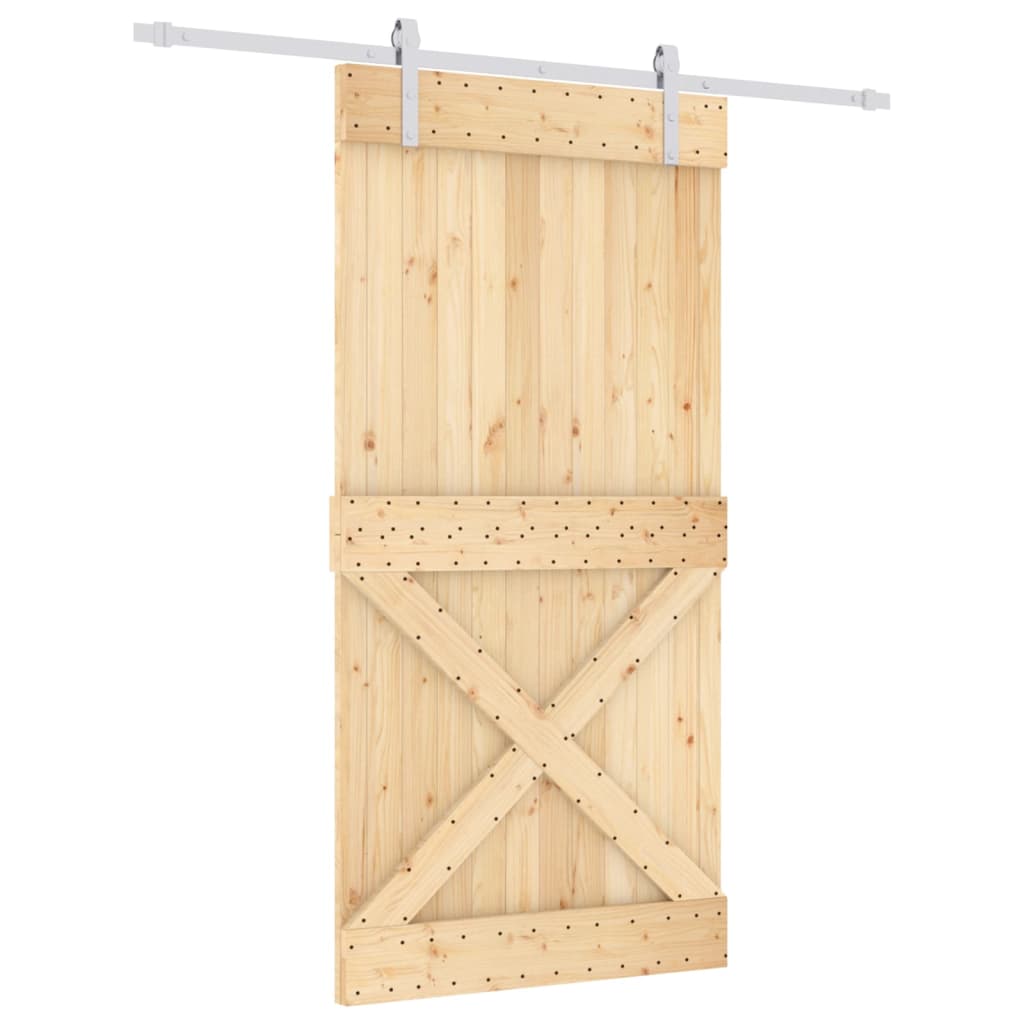 VidaXL Schiebetür mit Beschlägen 100x210 cm massives Kiefernholz