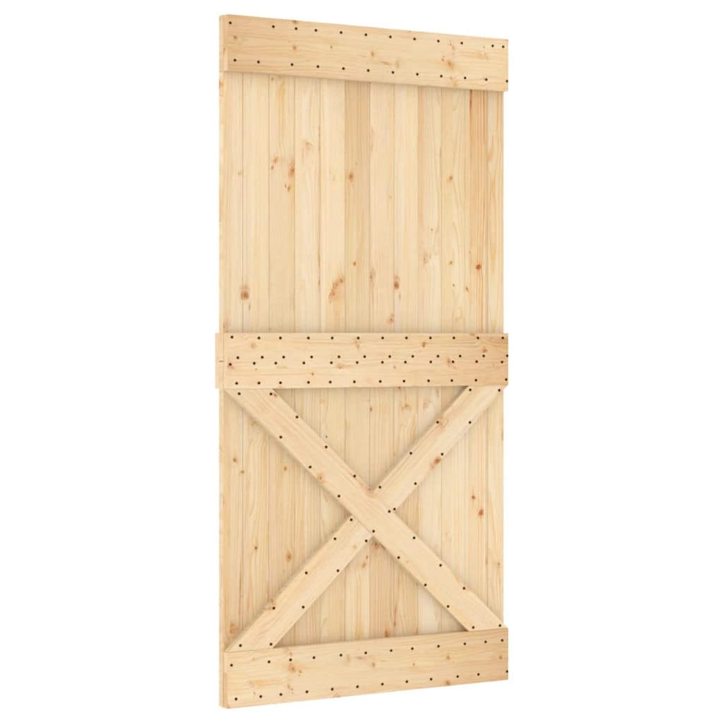 VidaXL Schiebetür mit Beschlägen 100x210 cm massives Kiefernholz