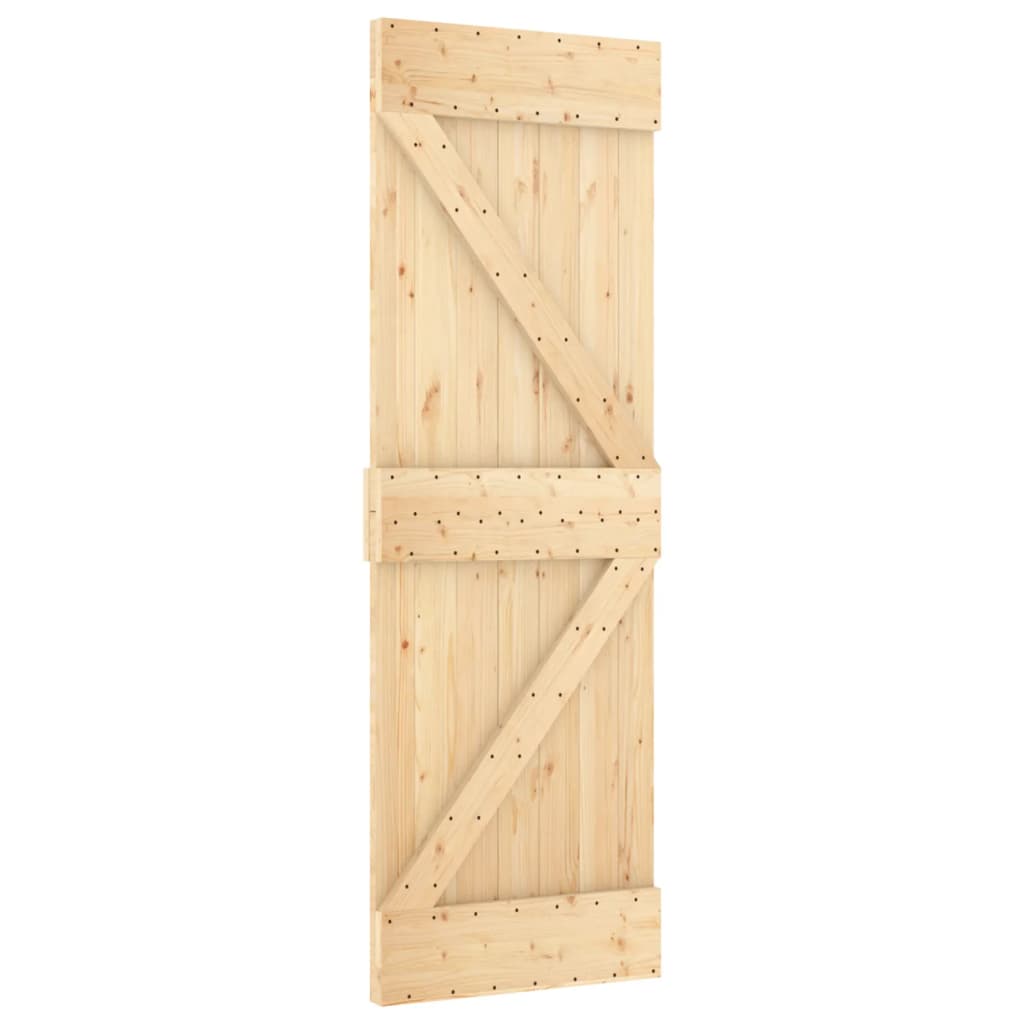 VidaXL Schiebetür mit Beschlägen 70x210 cm massives Kiefernholz